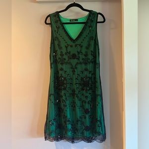 Modcloth Green “Bead it” 1920’s Dress by Rise